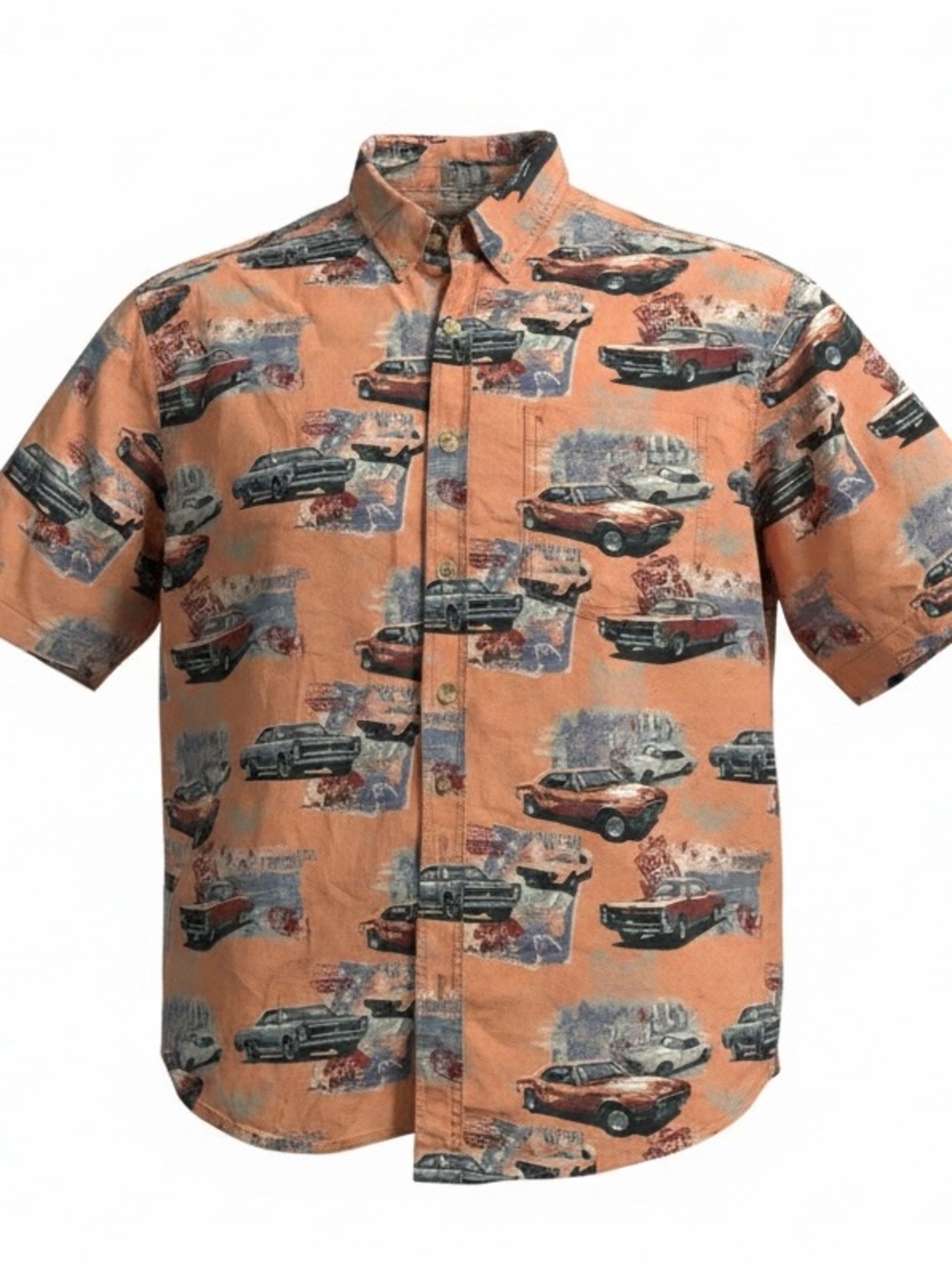 North River Hawaiian Men’s Shirt Firebird and Muscle Car Hawaiian